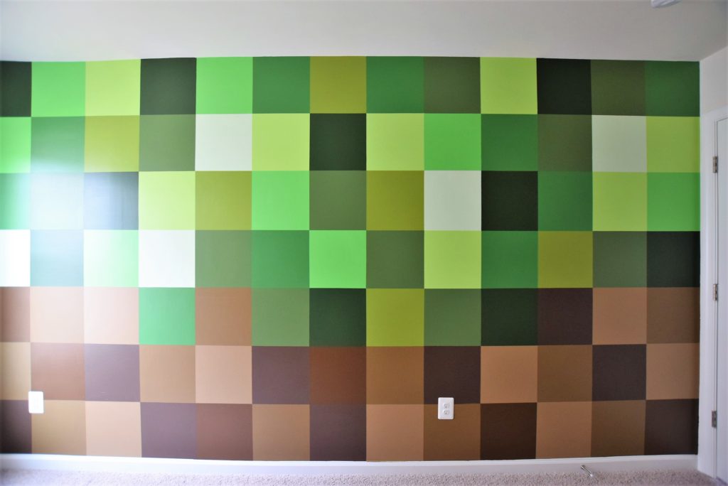 completed minecraft mural